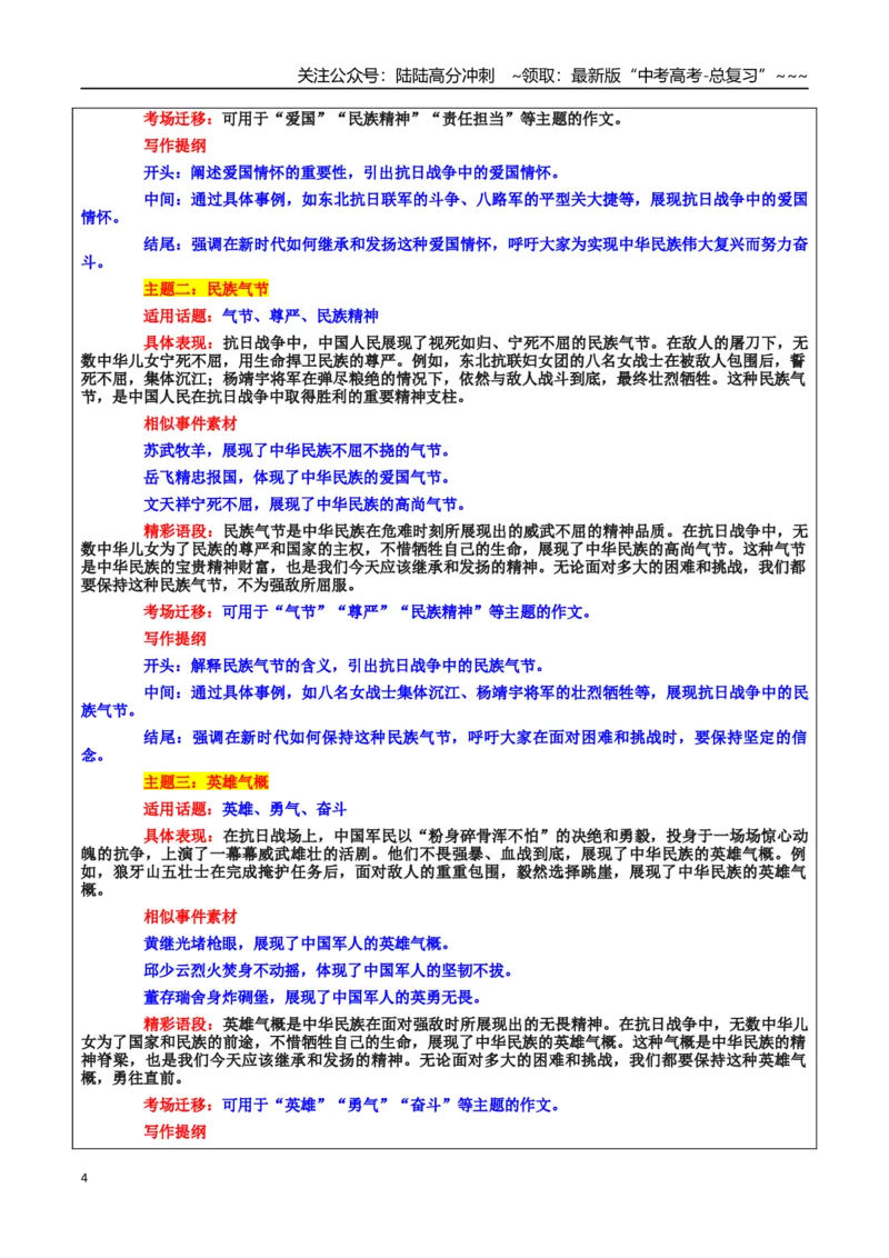 《热点话题41：抗战胜利80周年大阅兵作文素材专题_专项复习_2026年-语文专项复习_2026年高考语文作文热点素材积累运用（时代人物+时评精选+作文赏析）-G96_资料_热点话题素材》第4页预览