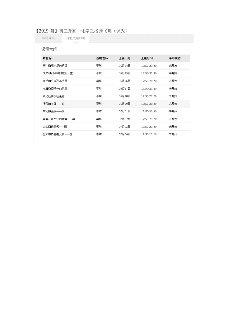 《2019-暑初三升高一化学直播腾飞班（课改）-ffaa9efc764c_学而思高一全套_2019年暑假高一1_2019-暑初三升高一化学直播腾飞班（课改）李炜（完结）》第1页预览