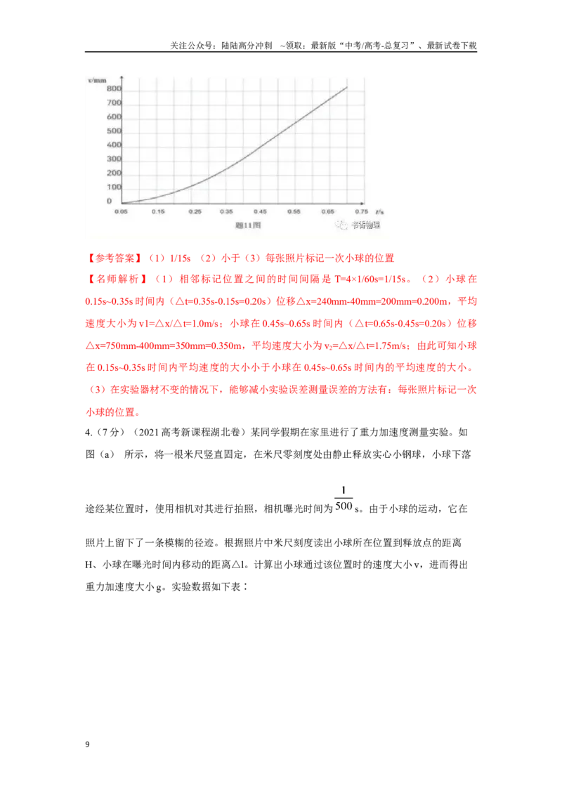 《1.7匀变速直线运动研究实验（解析版）—高考物理一轮复习100考点100讲_04-物理-高考总复习_一轮复习_2024年_2024年高考物理一轮复习100考点100讲_资料》第9页预览
