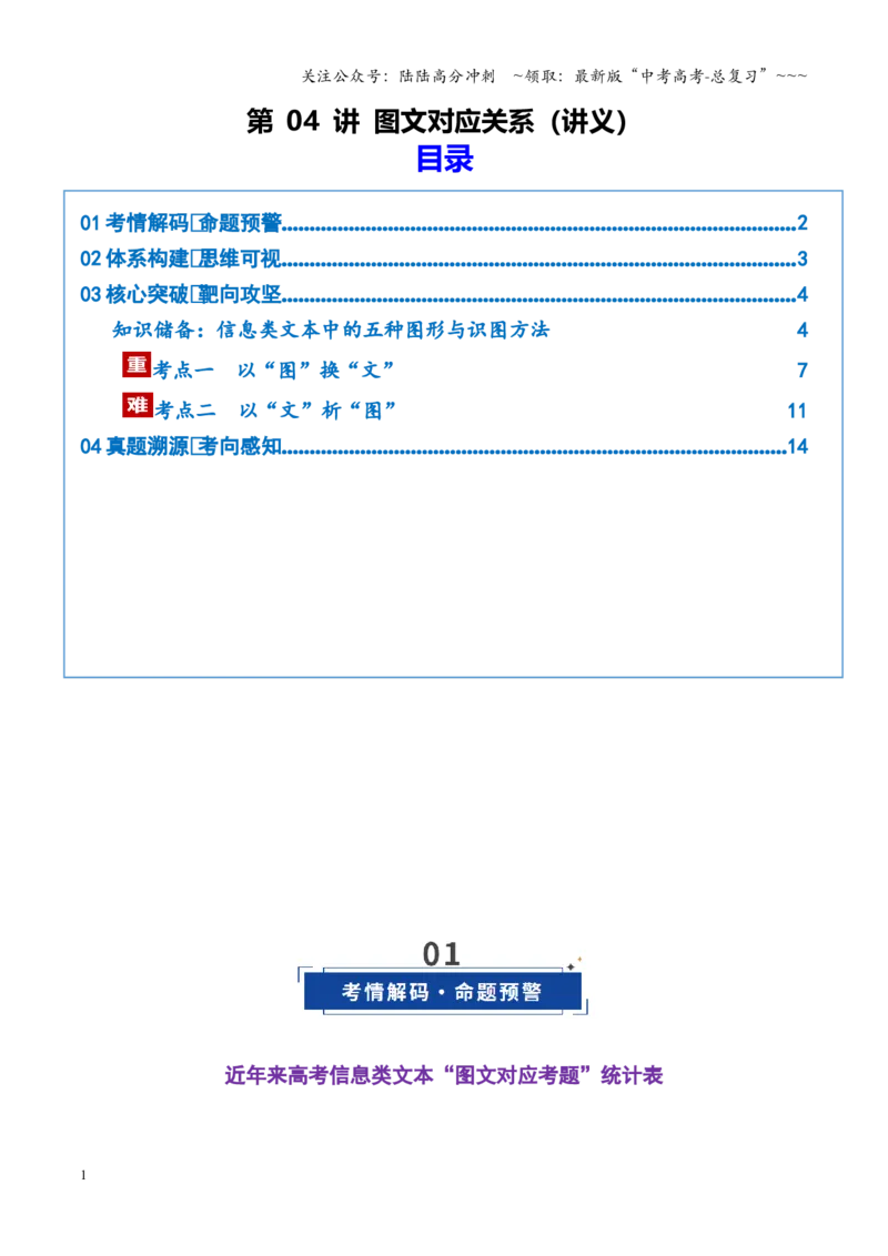 《第04讲图文对应关系（复习讲义）（全国通用）（教师版）_一轮复习_2026年-语文一轮复习_2026年高考语文一轮复习讲义+练习+课件（新教材新高考）-G55_2026版_专题一信息类文本阅读》第1页预览