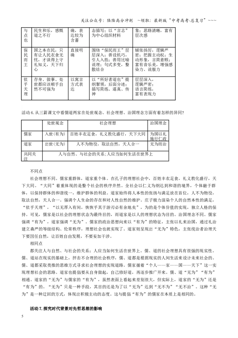 《第02讲《侍坐》《齐桓晋文之事》《庖丁解牛》（复习讲义）（全国通用）（学生版）_一轮复习_2026年-语文一轮复习_2026年高考语文一轮复习讲义+练习+课件（新教材新高考）-G55_2026版》第5页预览