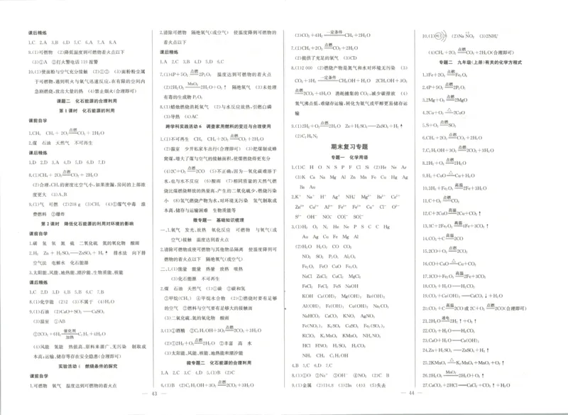 《2027《初中化学•思维新观察》参考答案9全_2027版初中《思维新观察》9年级全一册（化学）》第8页预览