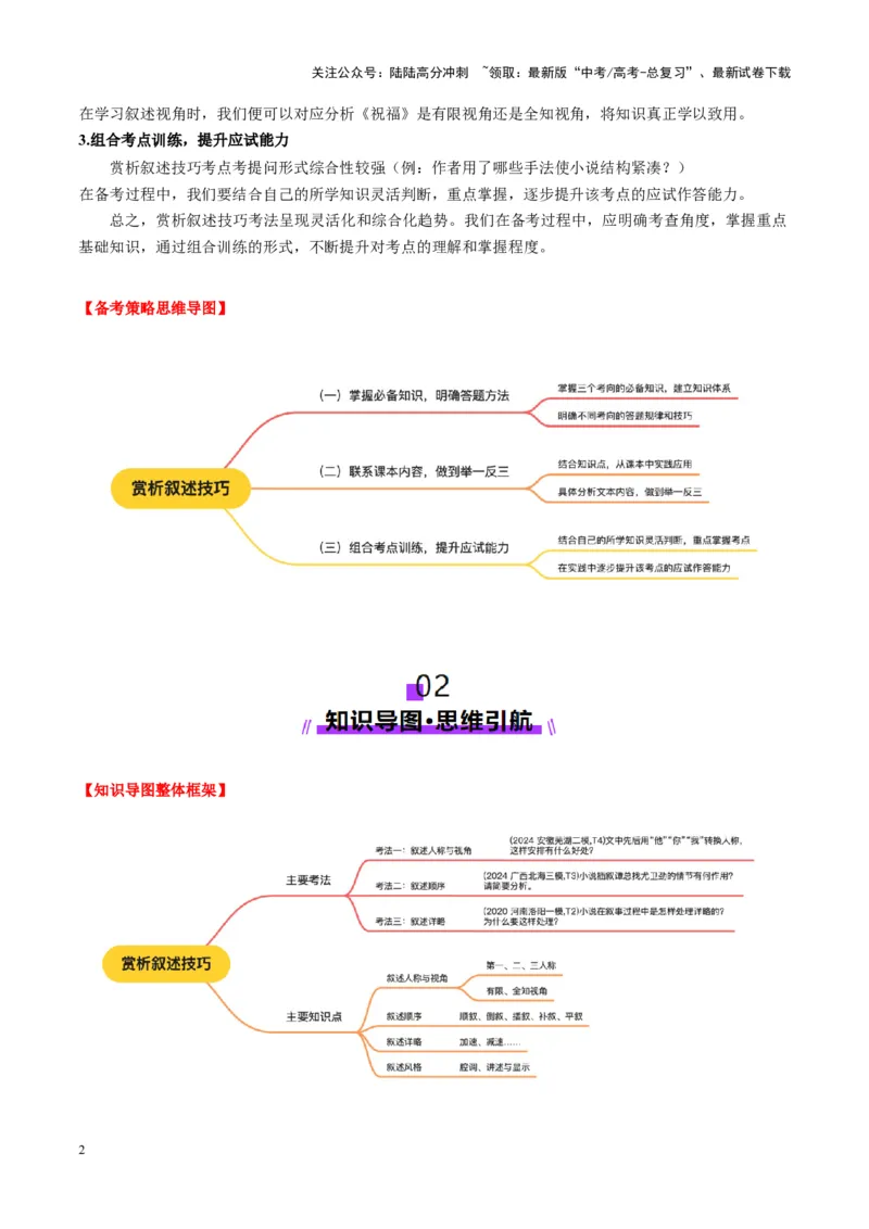 《第04讲赏析叙述技巧（讲义）学生版_一轮复习_2025年_2025年高考语文一轮复习讲义+练习+课件（新教材新高考）_小说阅读》第2页预览