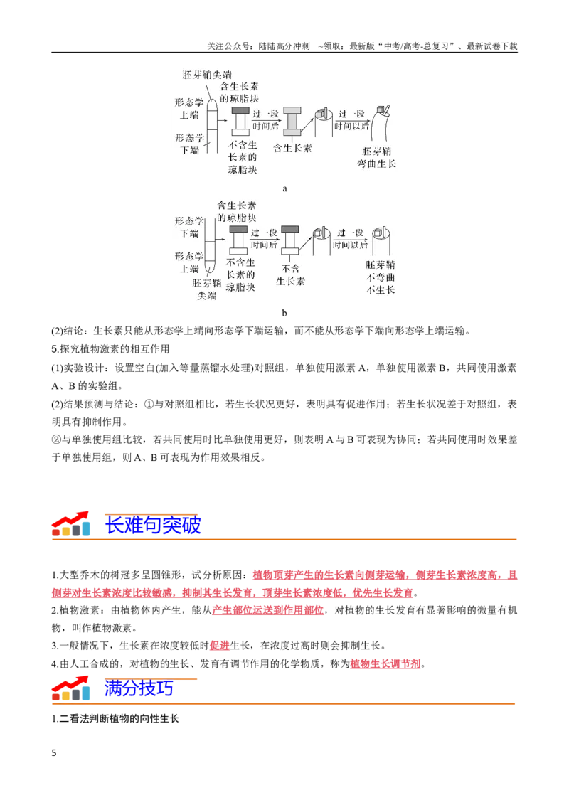《专题08植物生命活动调节（教师版）_06-生物-高考总复习_专项复习_2024年_2024年高考生物热点·重点·难点专练（新高考专用）》第5页预览