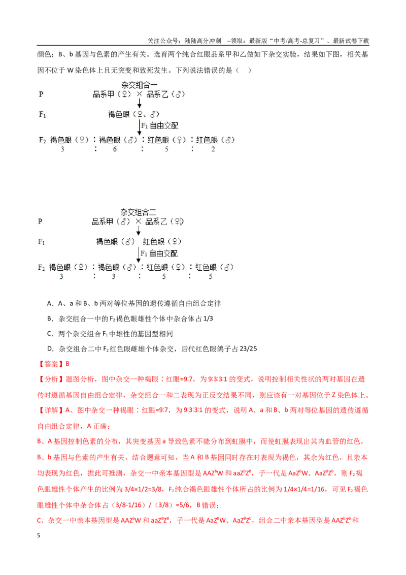 《生物（九省联考考后提升卷，河南）（解析版）_06-生物-高考总复习_专项复习_2024年_2024高考生物1月九省联考猜想卷真题汇编完全解读》第5页预览