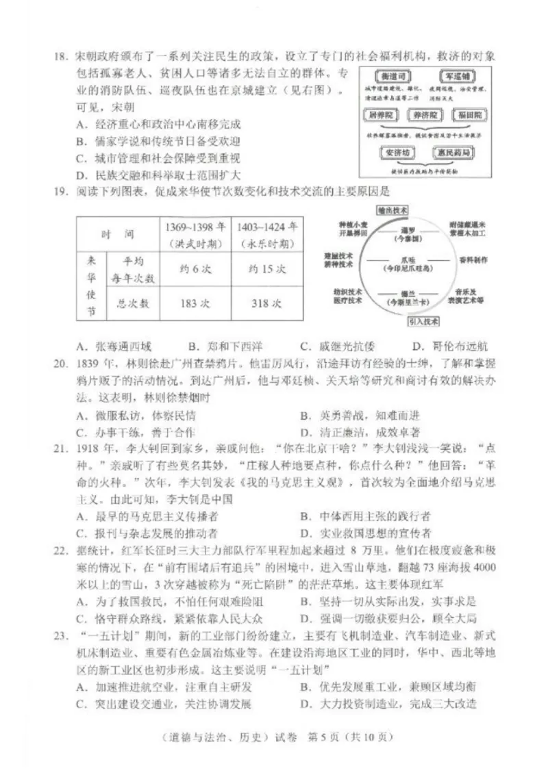 《2023湖北武汉中考历史试卷+答案(PDF版)_历年中考真题2013-2025_初中历史历年中考真题（2013-2025）_初中历史历年中考真题（2013-2023）_20湖北省试卷》第3页预览