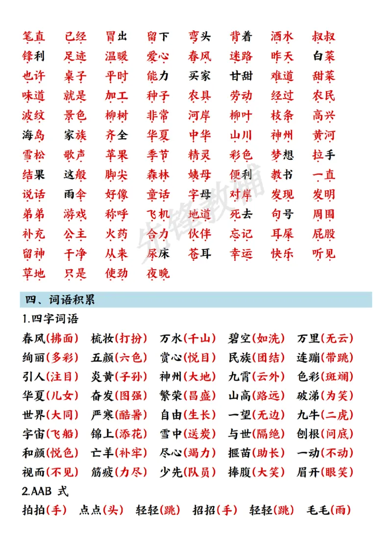 《B20122二年级（下）语文期中高频考点汇总(微信564455174)_2年级下册同步教辅_2下-语文_二下语文-重点必备资料》第2页预览
