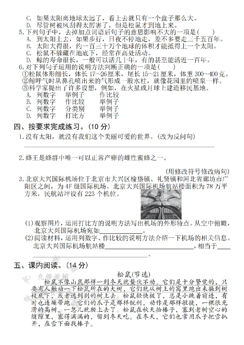 《24年秋五年级上册语文第五单元拔尖测试卷-SY_5年级上册同步教辅_5上语文_五上语文单元+期中+期末卷_五上语文单元卷》第2页预览