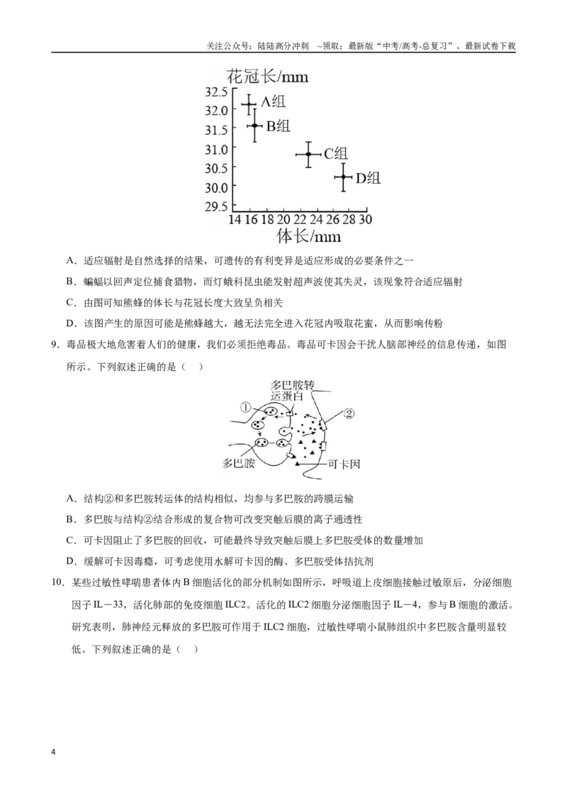 《生物（安徽卷）（考试版）_06-生物-高考总复习_一轮复习_2025年_2025年高考生物第一次模拟卷24套》第4页预览