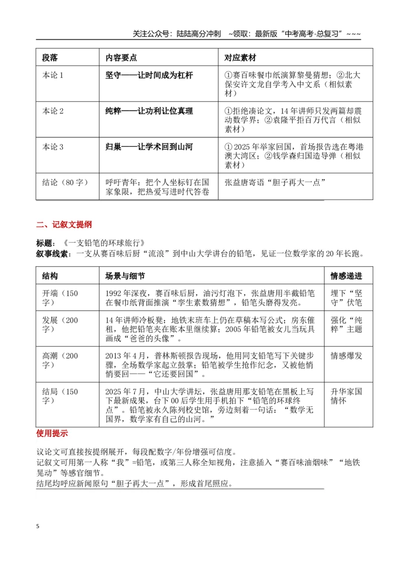《热点话题16：坚守与归巢：零工七年张益唐的“长期主义”示范_专项复习_2026年-语文专项复习_2026年高考语文作文热点素材积累运用（时代人物+时评精选+作文赏析）-G96_资料_热点话题素材》第5页预览