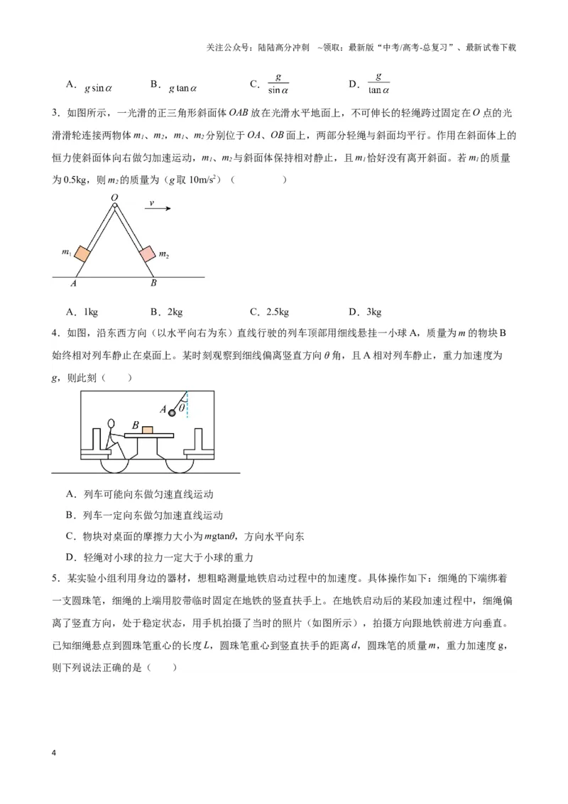 《专题09“mgtan”模型（学生版）_04-物理-高考总复习_专项复习_2025年_2025年高中高考物理模型与方法_资料_3高中（全册）_必修第一册》第4页预览