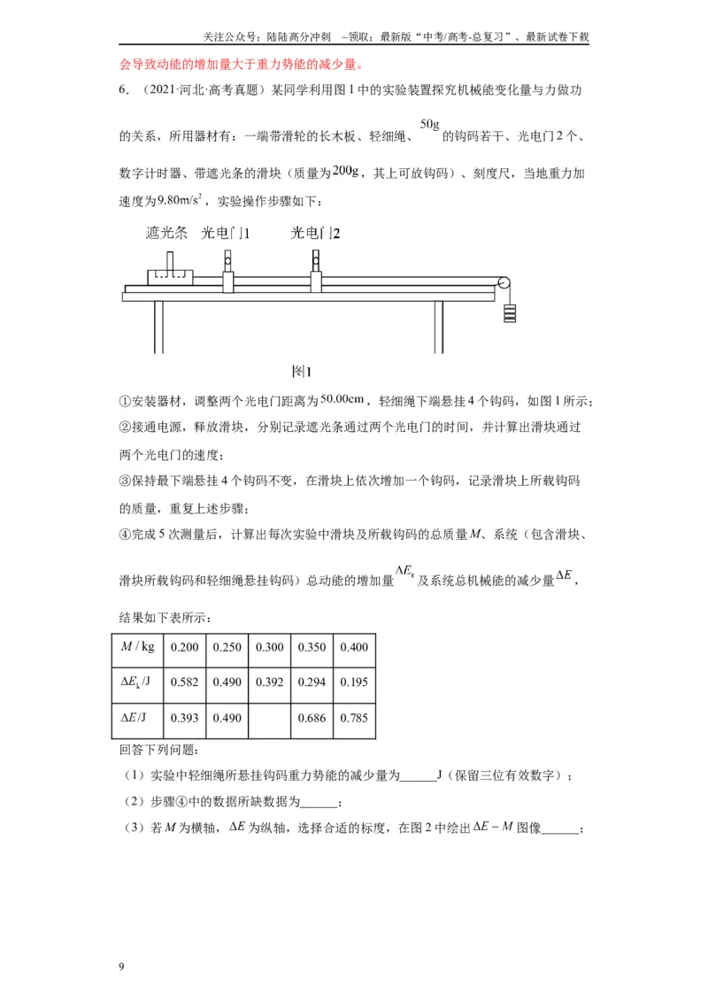 《专题05机械能守恒定律相关实验（解析版）_04-物理-高考总复习_专项复习_2024年_2024年高考物理实验重难点满分冲刺集训（全国通用）_资料》第9页预览