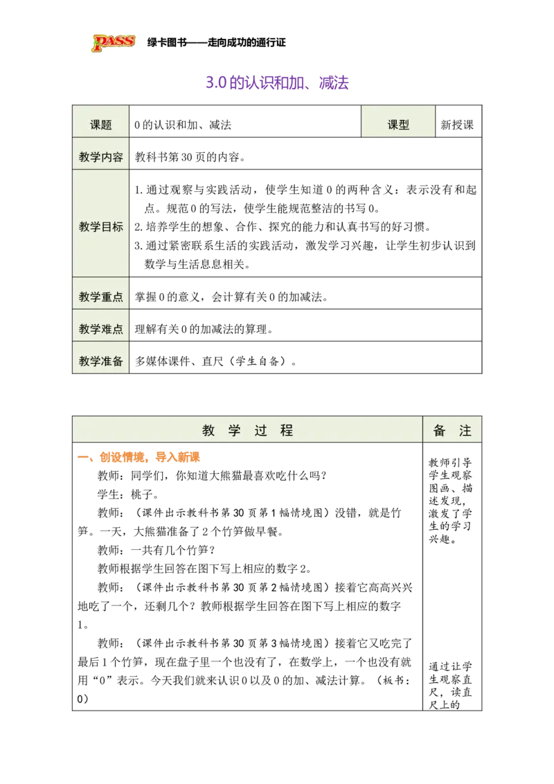 《3.0的认识和加减法_26秋小学初中各机构教辅大合集（一本、教材帮、阳光同学、王朝霞、实验班、小典中点、上分卷、白欧、课堂笔记等等）_26秋小学教辅资料_1526秋课件教案_小学数学》第1页预览