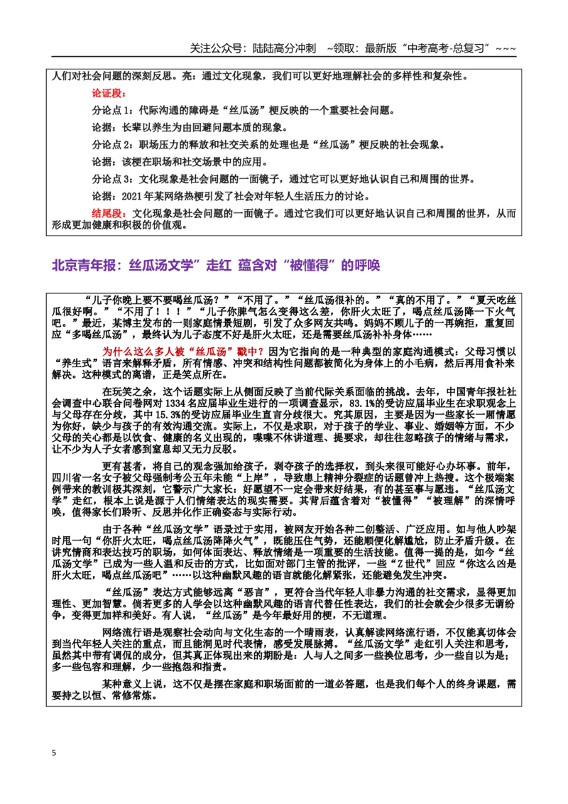 《热点话题48：代际沟通、家庭关系、理解与包容——在“丝瓜汤”热梗里，多看见一起喝汤的人_专项复习_2026年-语文专项复习_资料_热点话题素材》第5页预览