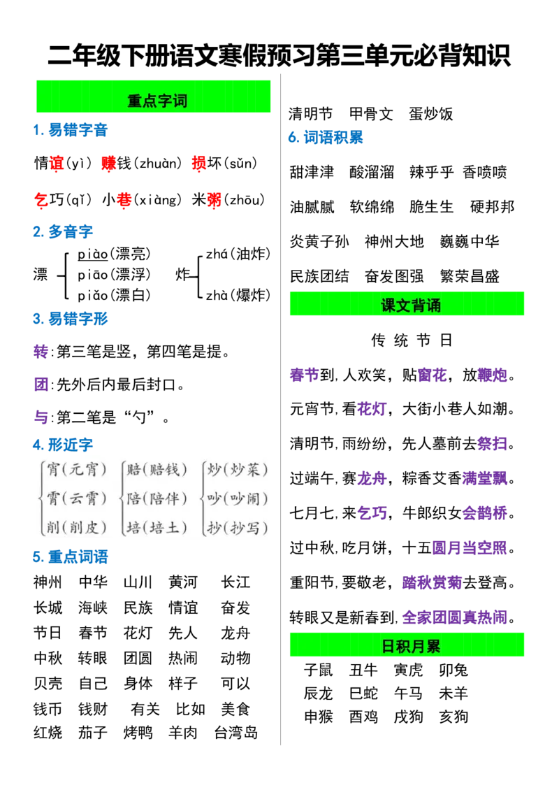 《B20129二年级下册寒假预习第18单元必背知识(微信564455174)_2年级下册同步教辅_2下-语文_二下语文-重点必备资料》第3页预览