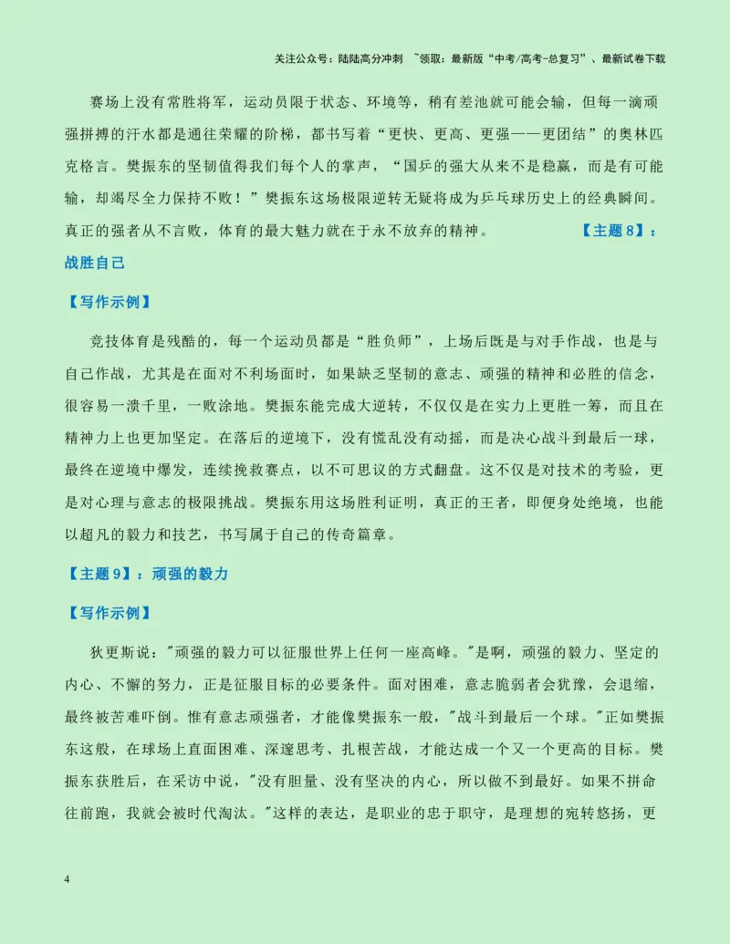 《热点素材18：樊振东奥运夺金成为世界男乒第6位大满贯新闻事件+人物事迹+适用主题+素材积累+作文真题+精选时评_专项复习_2025年_资料》第4页预览