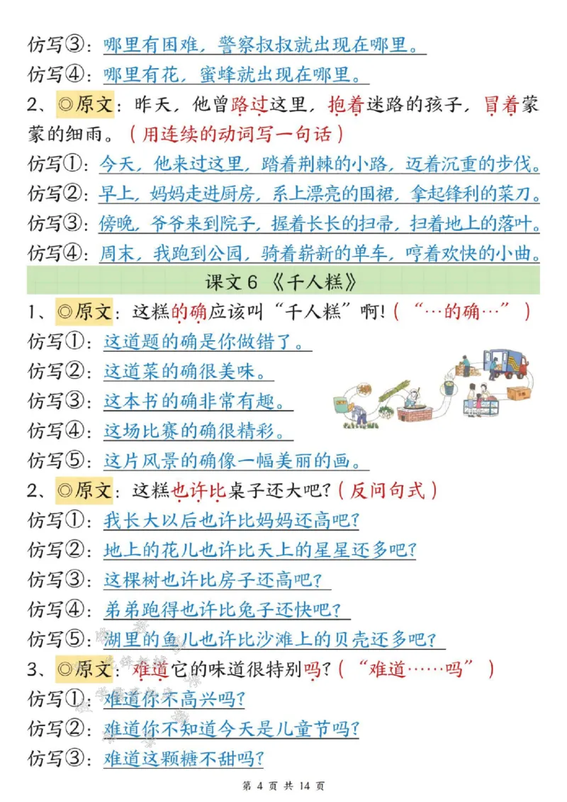 《B20423二年级下册语文课文重点句子仿写SY_2年级下册同步教辅_2下-语文_二下语文-句子仿写》第4页预览