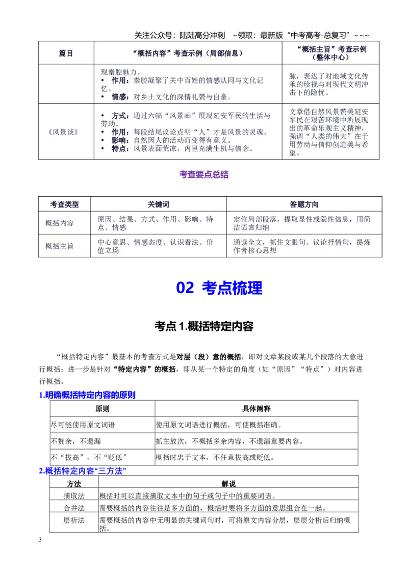 《第03讲理解概括散文内容把握情感主旨（讲义学生版）_一轮复习_2026年-语文一轮复习_2026年高考语文一轮复习精讲课堂（全国通用）-G385_资料》第3页预览