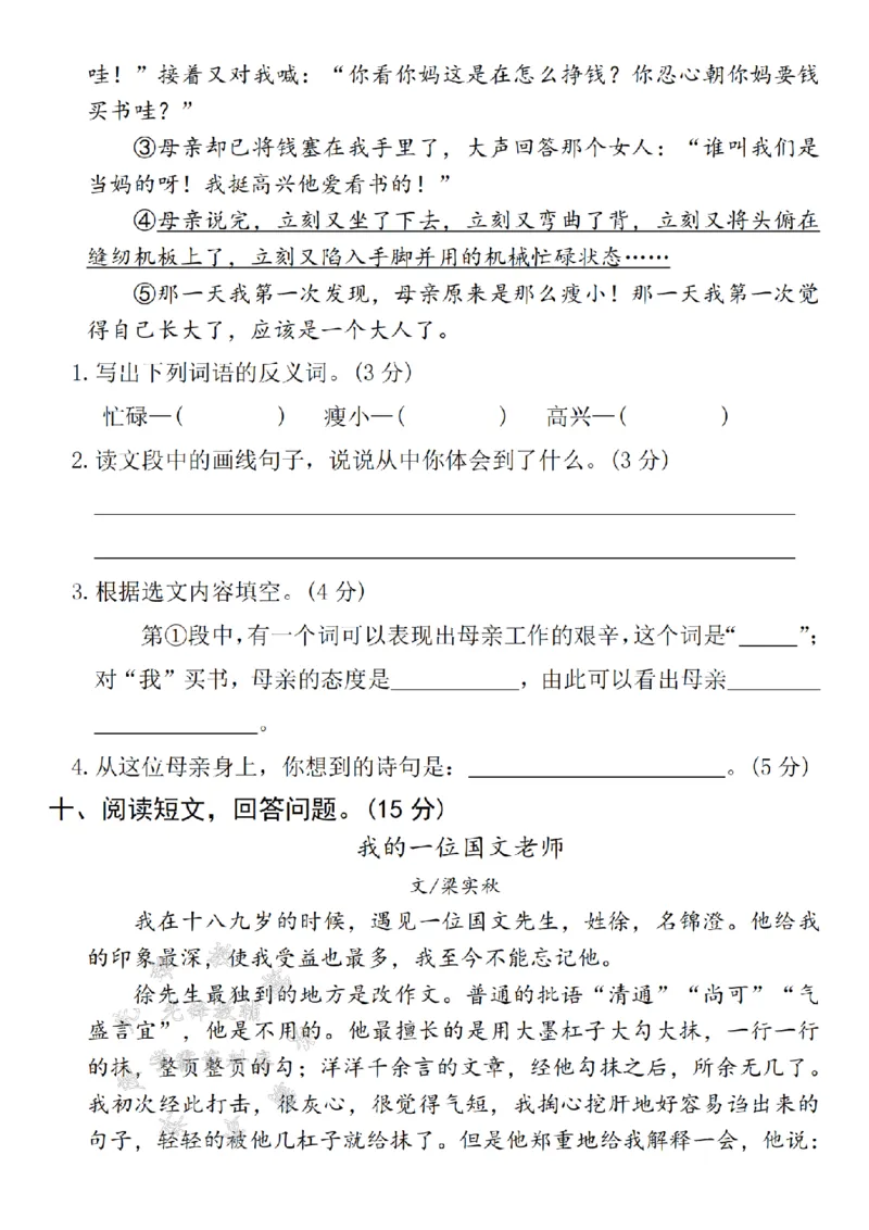 《24年五上语文期末名校真题测试卷-shiyi-SY_5年级上册同步教辅_5上语文_五上语文单元+期中+期末卷_五上语文期末卷》第3页预览