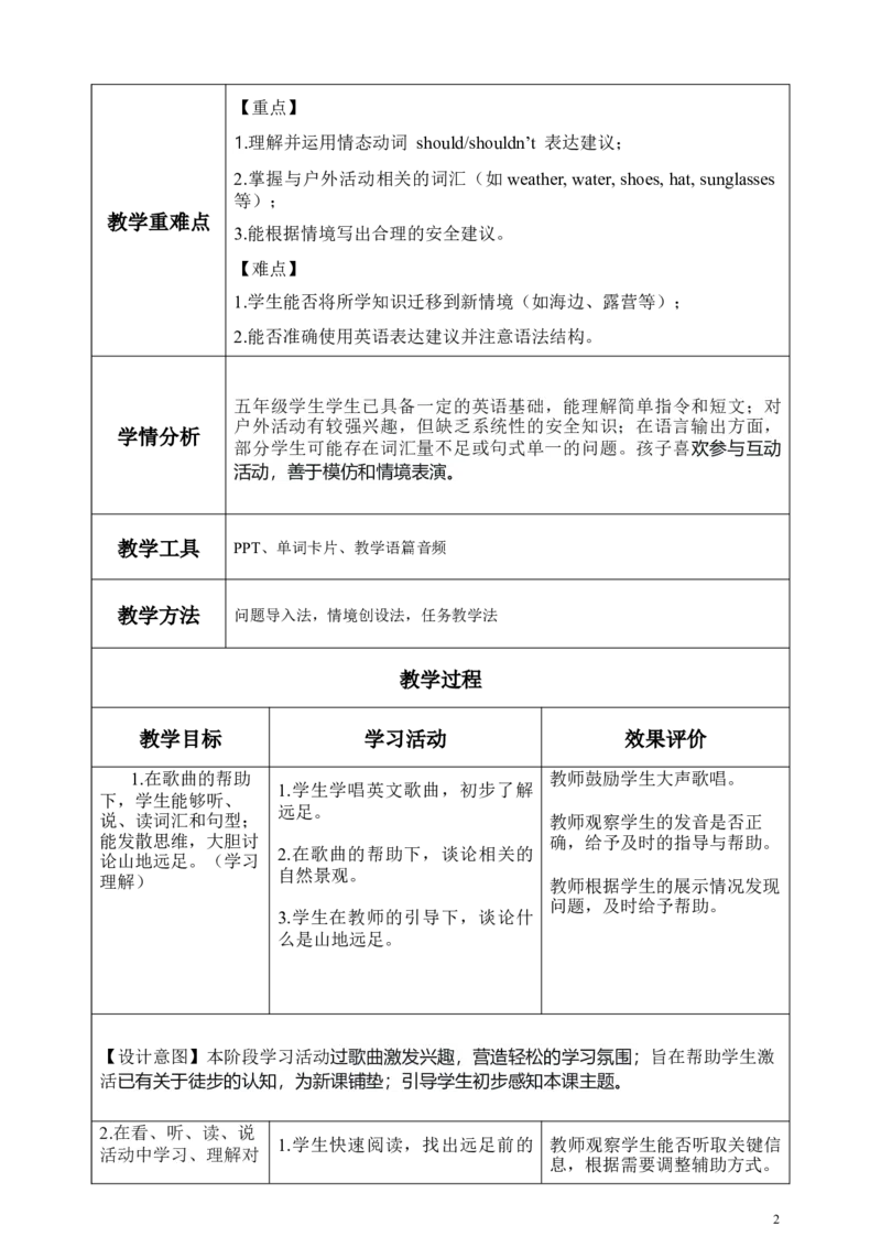 《Unit6第6课时PartBReadandwrite(教学设计)英语人教PEP版五年级上册（新教材）_26秋小学教辅资料_1526秋课件教案_小学英语_26秋人教PEP版英语5年级上册核心素养教案+课件新版_教案1》第2页预览