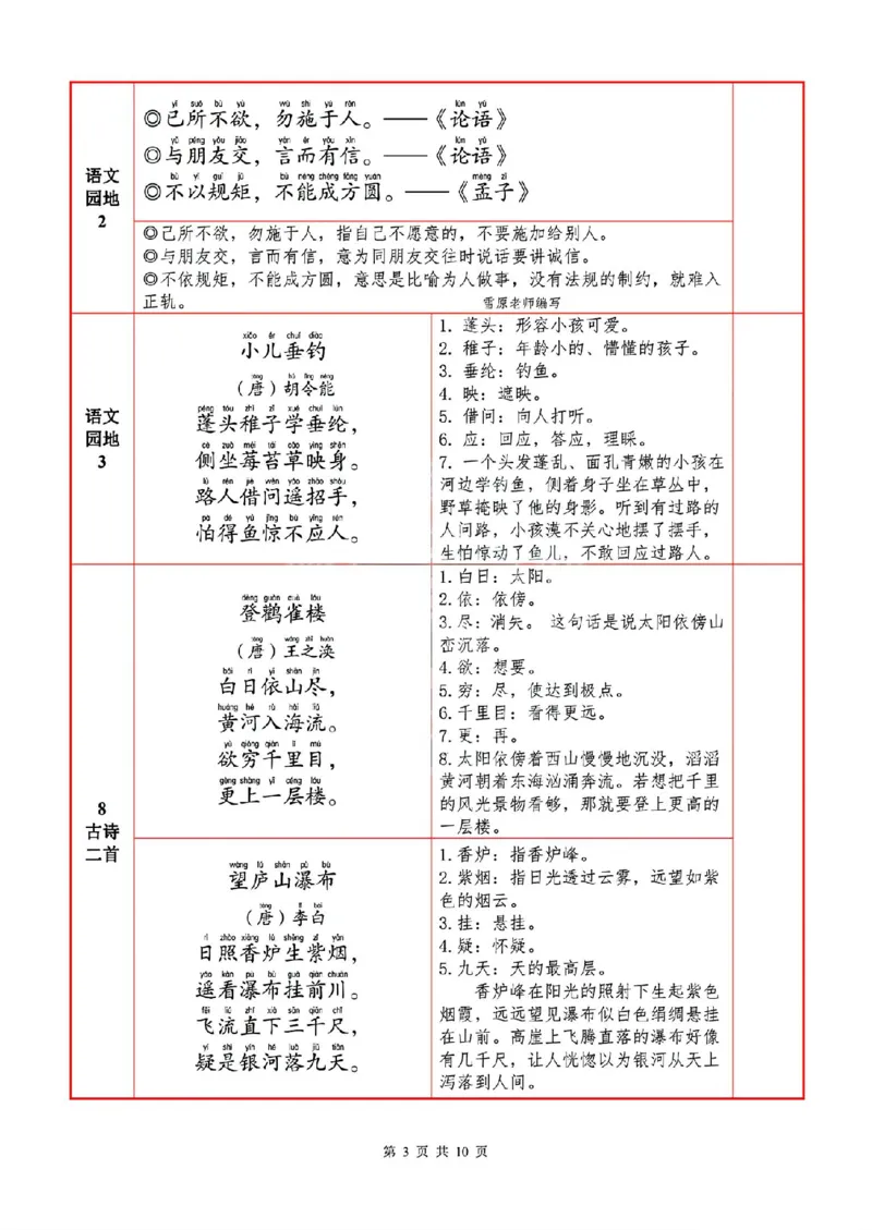 《2语上必背内容默写表_2年级上册同步教辅_2上-语文_二上语文-重点必背资料》第3页预览