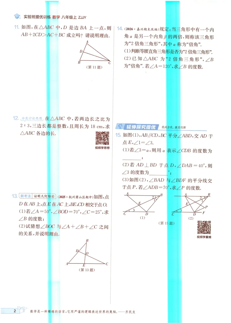 《2027《春雨教育•实验班提优训练》数学八上(ZJ)_2027版初中《实验班提优训练》8年级上册（数学）（浙教）》第10页预览