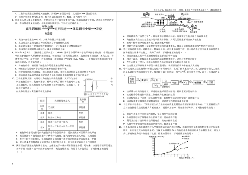 《生物（云南卷02）（考试版A3）_06-生物-高考总复习_专项复习_2025年_2025年高考押题预测卷（多地区）生物》第2页预览