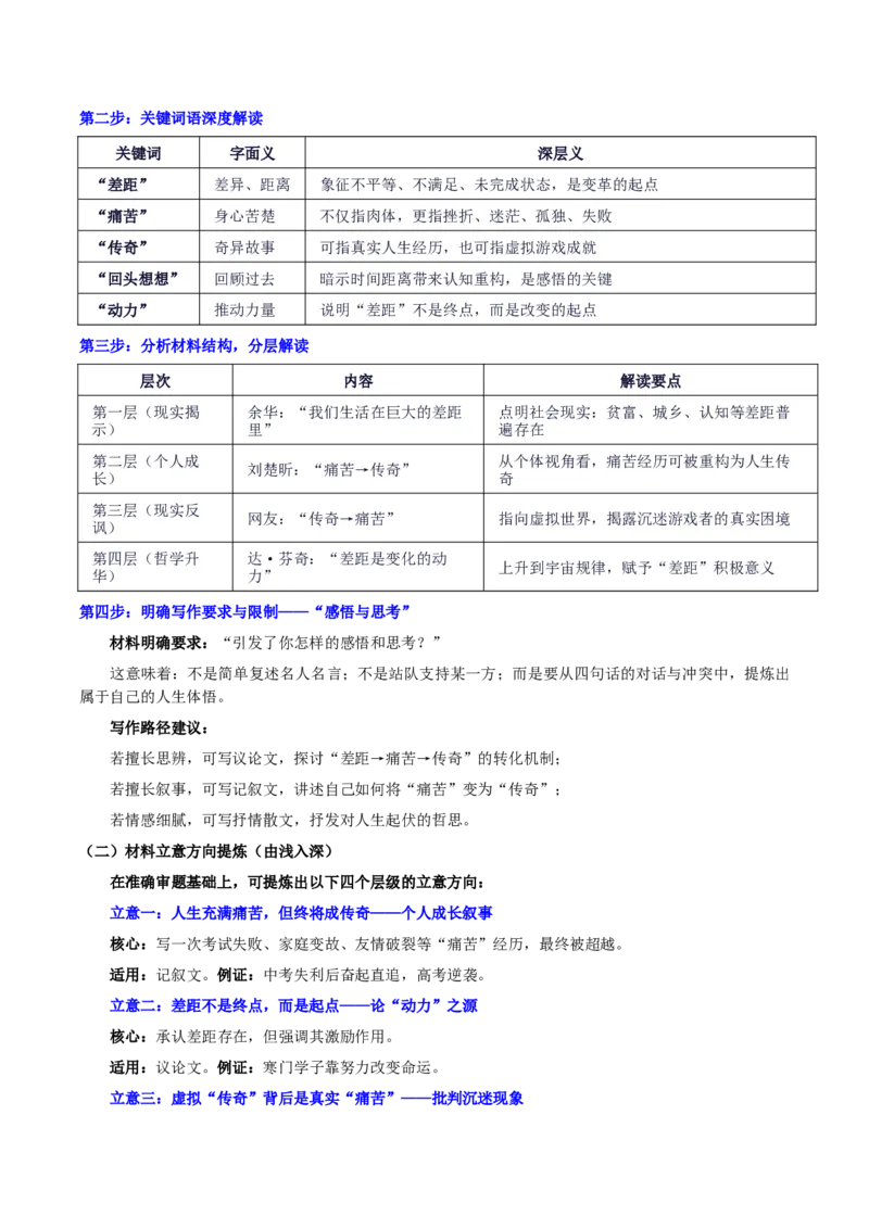 《浙江省名校协作体联考“在巨大的差距里，我选择前行”_专项复习_2026年-语文专项复习_582026年高考语文各地名校模考卷作文导写》第2页预览