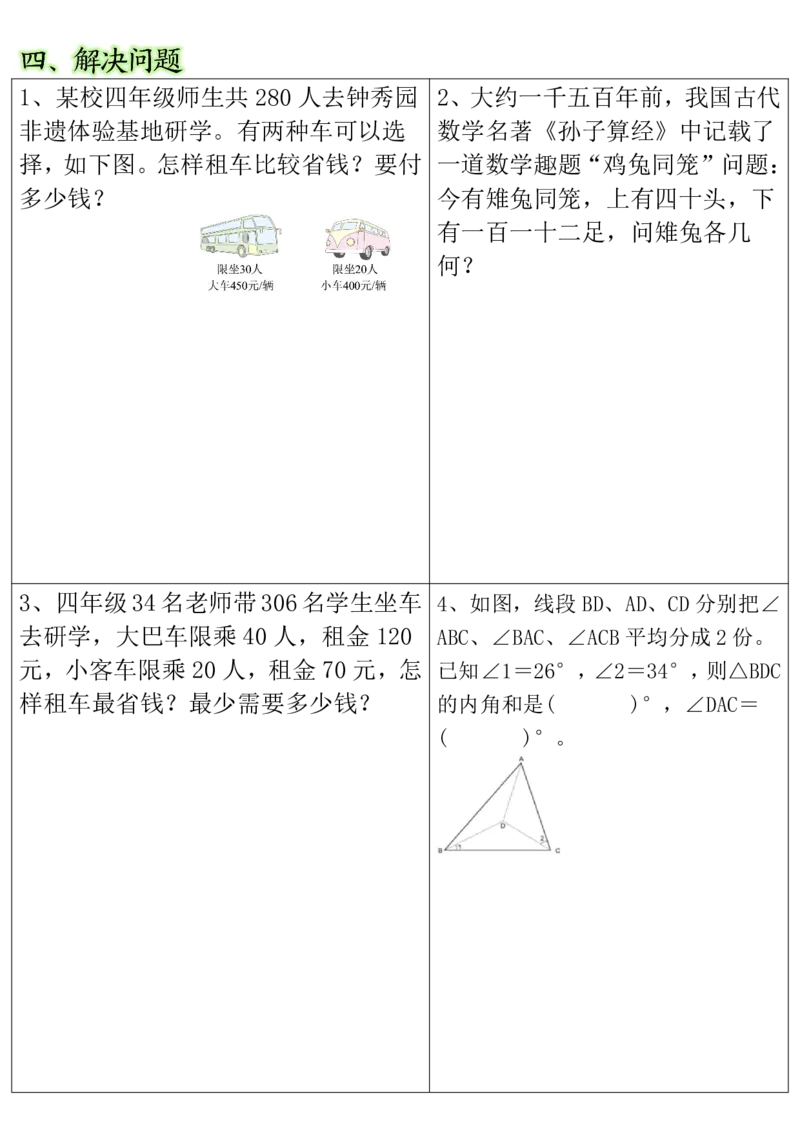 《_4年级下册同步教辅_四下数学_四下数学通用重点必背+专项_四年级（下）数学（通用版）期末重点易错题汇总》第6页预览