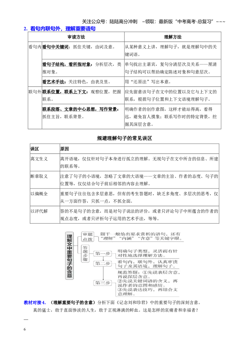 《第02讲理解赏析散文的词义句意（理解赏析词语、理解重要句子的含意、理解赏析句子）（讲义学生版）_一轮复习_2026年-语文一轮复习_2026年高考语文一轮复习精讲课堂（全国通用）-G385》第6页预览