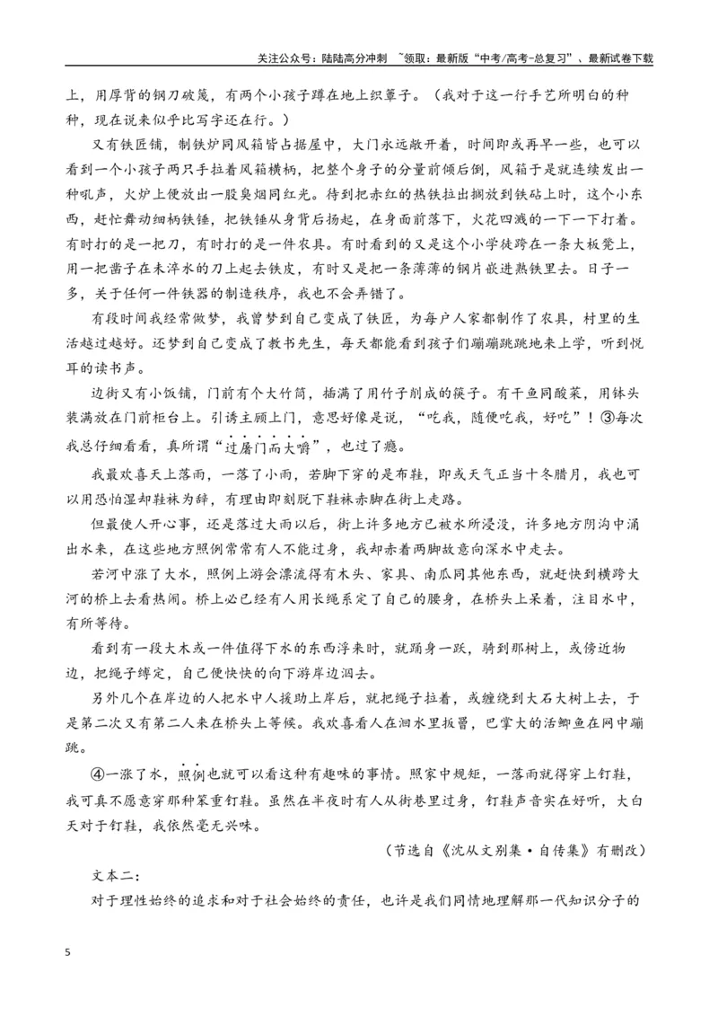 《新高考语文全国各省市联考卷5月精选卷三（原卷版）_专项复习_2025年_2025届新高考语文全国各省市联考卷精选（新高考通用）》第5页预览
