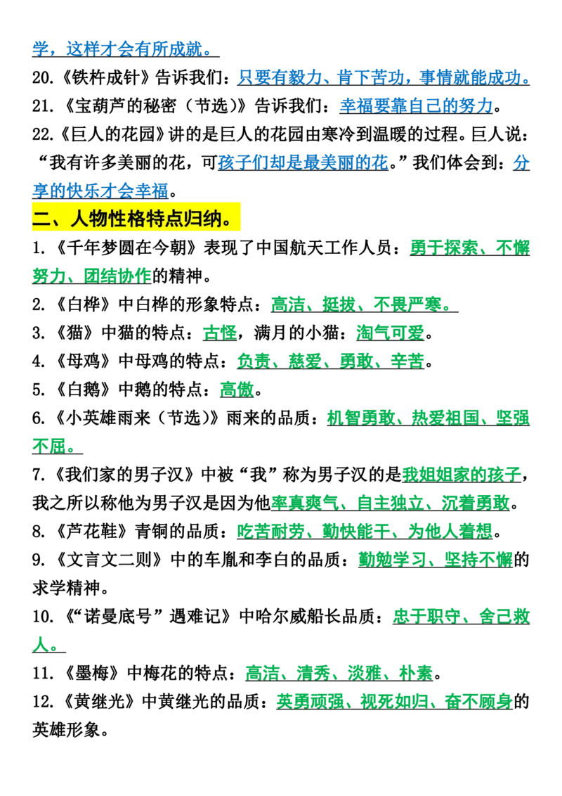 《_4年级下册同步教辅_四下语文_四下语文知识点总结_四年级（下）语文知识点重点归纳整理-》第3页预览