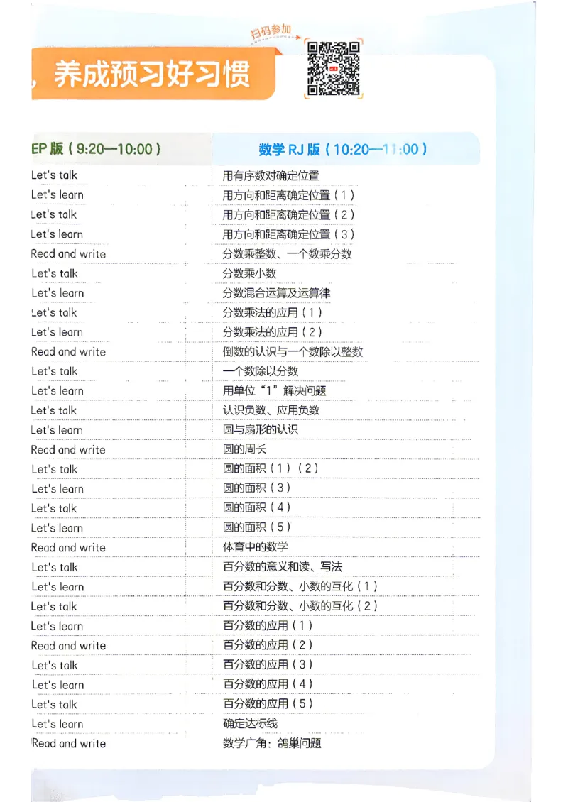 《预备六年级（5升6）人教数学_26秋小学初中各机构教辅大合集（一本、教材帮、阳光同学、王朝霞、实验班、小典中点、上分卷、白欧、课堂笔记等等）_26秋小学教辅资料》第2页预览