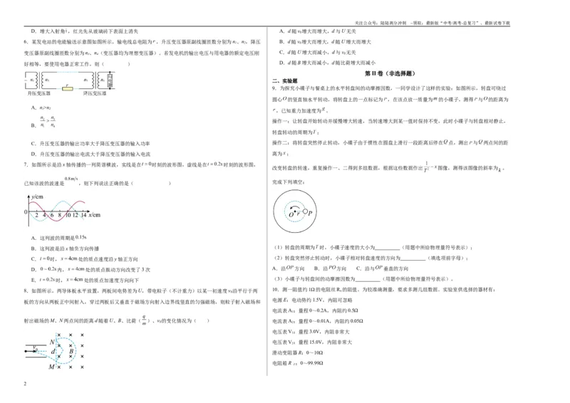 《考前抢分押题卷（一）（考试版）_04-物理-高考总复习_专项复习_2024年_2024年高考物理抢分秘籍（新高考通用）》第2页预览