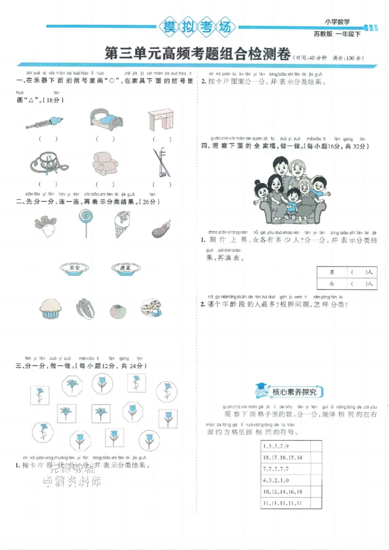 《一年级数学下册苏教版25春《少年素质教育报15天满分备考》(1)_1年级下册同步教辅_1下-数学_一下数学-单元+期中+期末试卷_数学-苏教版资料_一下数学《苏教版》期末试卷》第6页预览