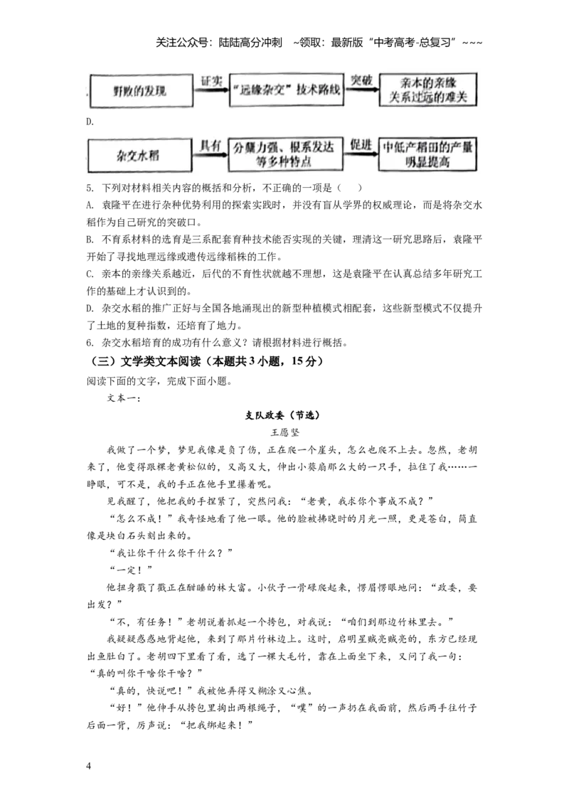 《精品解析：2022年普通高等学校招生全国统一考试（甲卷）-语文（原卷版）_专项复习_2026年-语文专项复习_2008年-2025年语文高考真题_2022年高考_2022年全国甲卷-语文》第4页预览