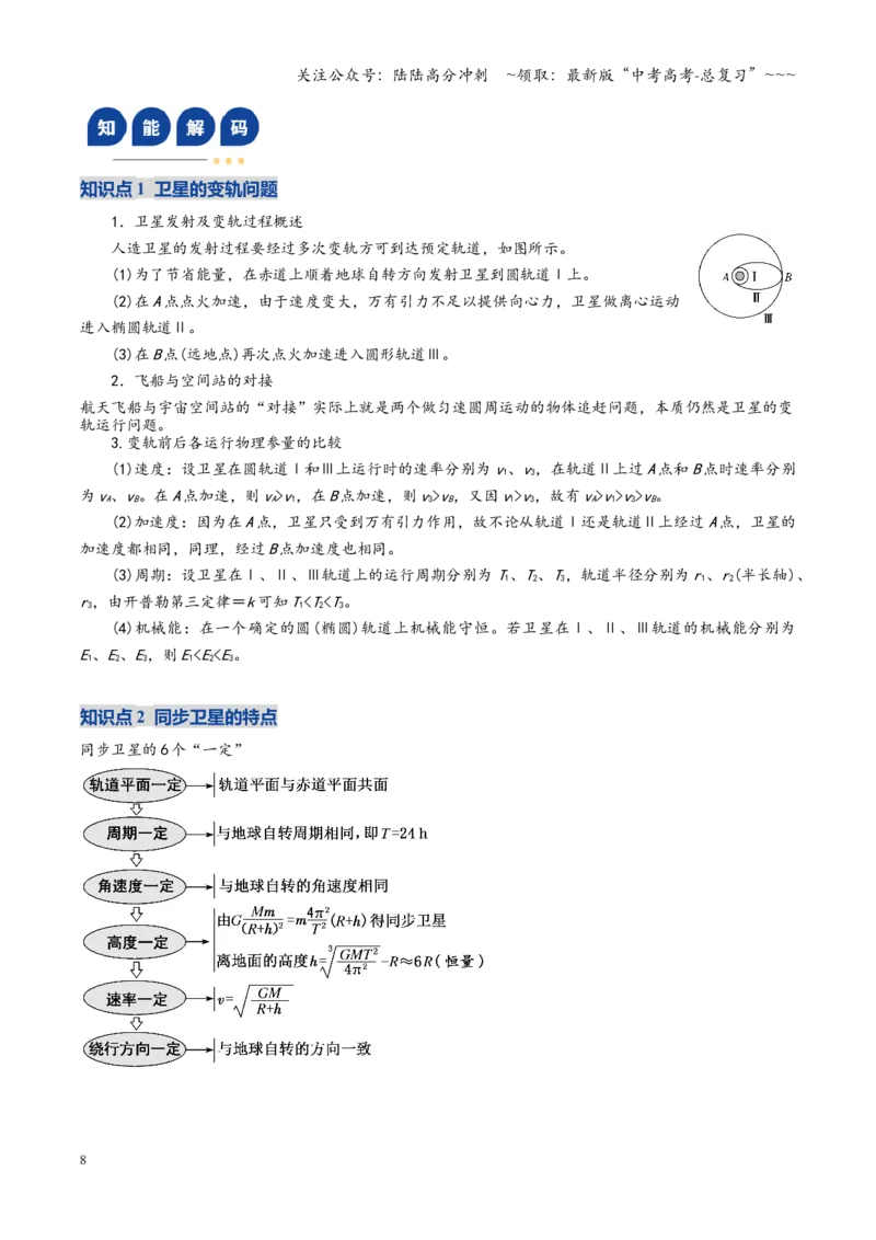 《第17讲宇宙航行（复习讲义）（福建专用）（学生版）_04-物理-高考总复习_一轮复习_2026年-物理高考一轮复习_2026年高考物理一轮课件+讲义+练习（福建专用）-G328》第8页预览