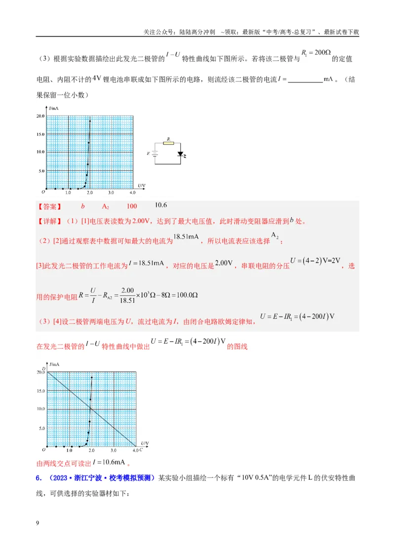 《方法08非线性元件U--I图像分析（解析版）_04-物理-高考总复习_专项复习_2024年_2024年高考物理实验攻略创新方法大全例题讲解全国通用_高考物理实验方法大全11份》第9页预览