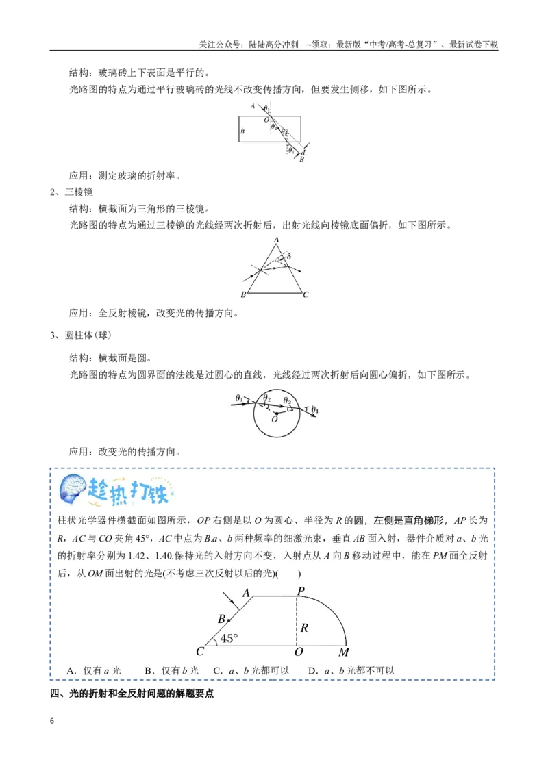 《专题16光学（学生版）_04-物理-高考总复习_一轮复习_2025年_2025年高考物理一轮复习知识清单（全国通用）》第6页预览