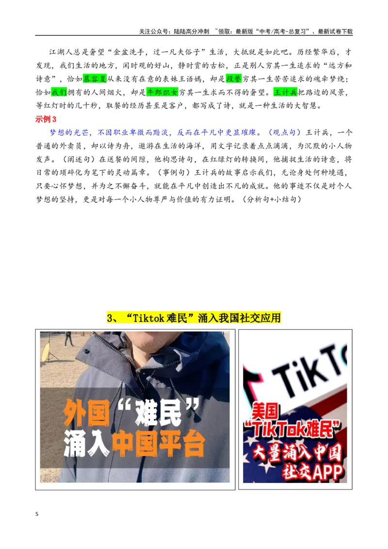 《专题152025年1月热点素材汇编1（《哪吒闹海》+Tiktok难民+加州山火+王计兵等其他新闻事件）-_专项复习_2025年_2025年高考语文作文备考新鲜热点素材馆》第5页预览