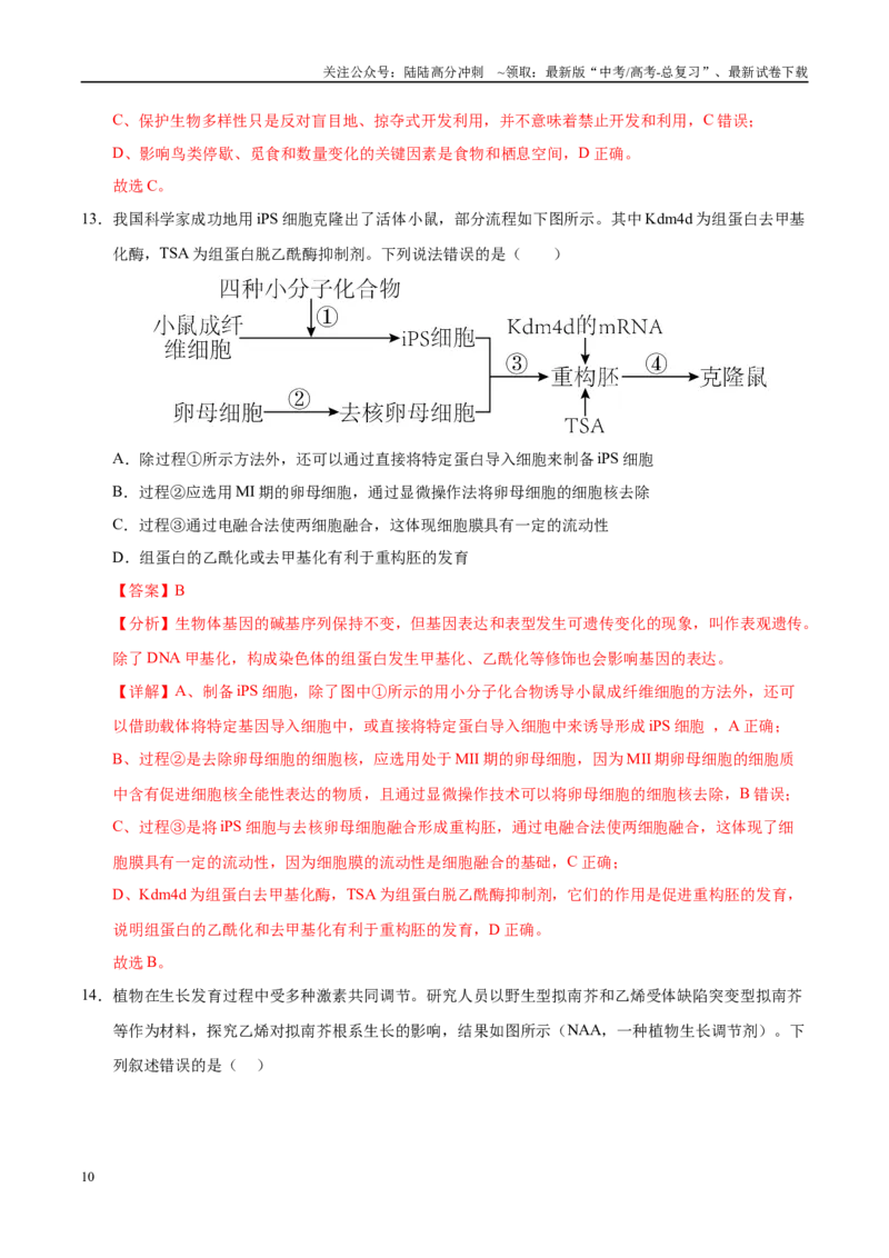 《生物（甘肃卷01）（全解全析）_06-生物-高考总复习_专项复习_2025年_2025年高考押题预测卷（多地区）生物》第10页预览
