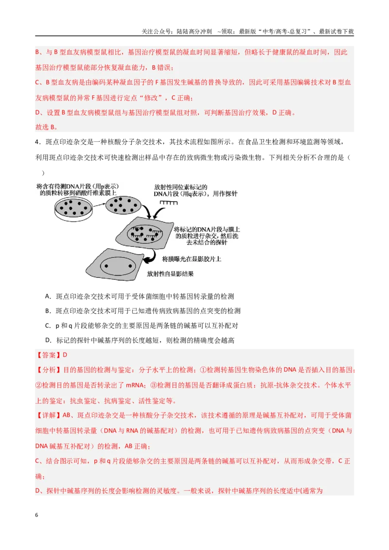 《专题20基因工程（解析版）_06-生物-高考总复习_专项复习_2025年_2025年高考生物重难点讲义专练（新高考通用）》第6页预览