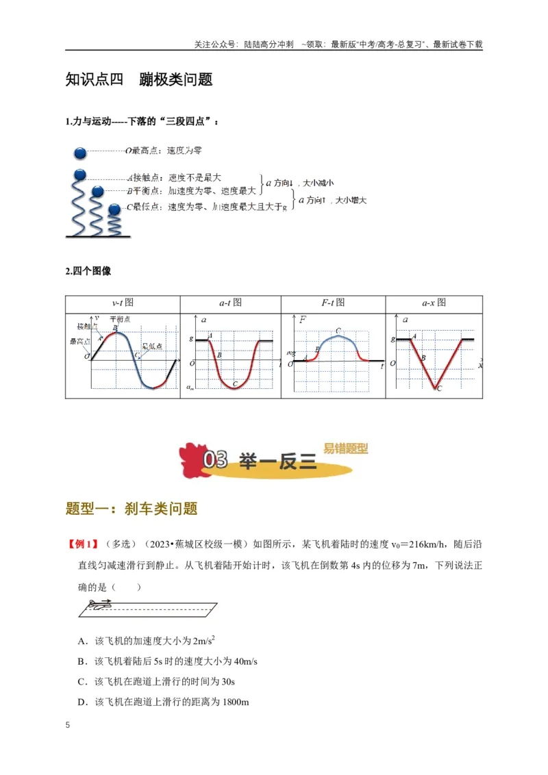 《易错点01直线运动中的匀变速与变速问题（4陷阱点4考点6题型）（教师版）_04-物理-高考总复习_专项复习_2025年_2025年高考物理易错题汇总重难点题型举一反三专项训练_资料》第5页预览