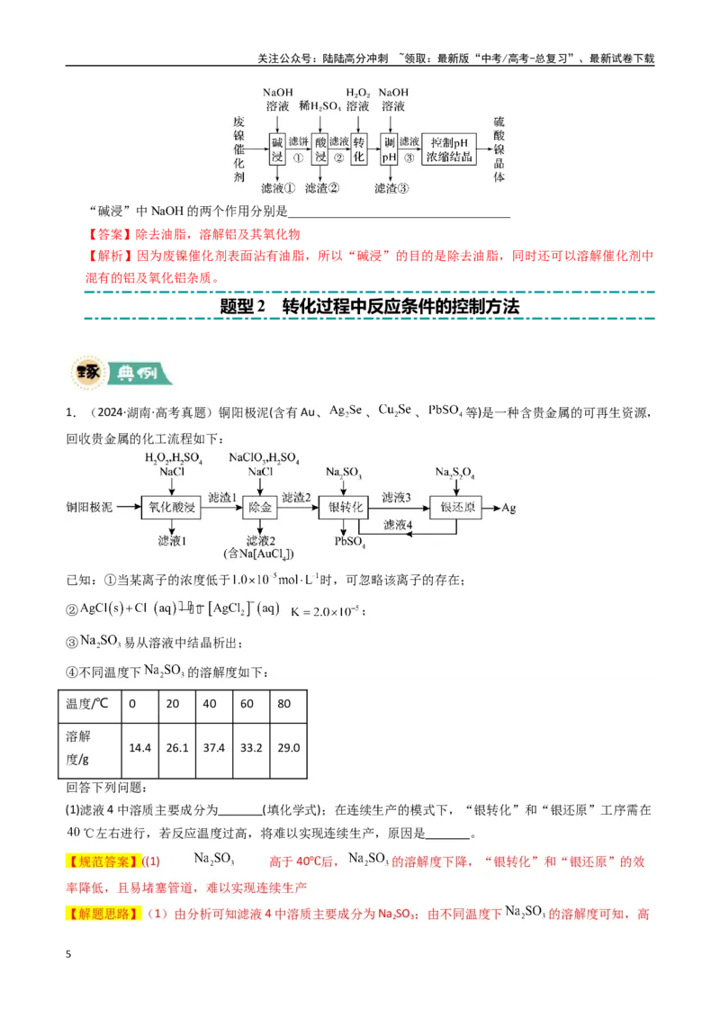 《大题01化工流程综合题（逐空突破）（教师版）_05-化学-高考总复习_专项复习_2025年_2025年高考化学大题突破+限时集训（新高考通用）》第5页预览