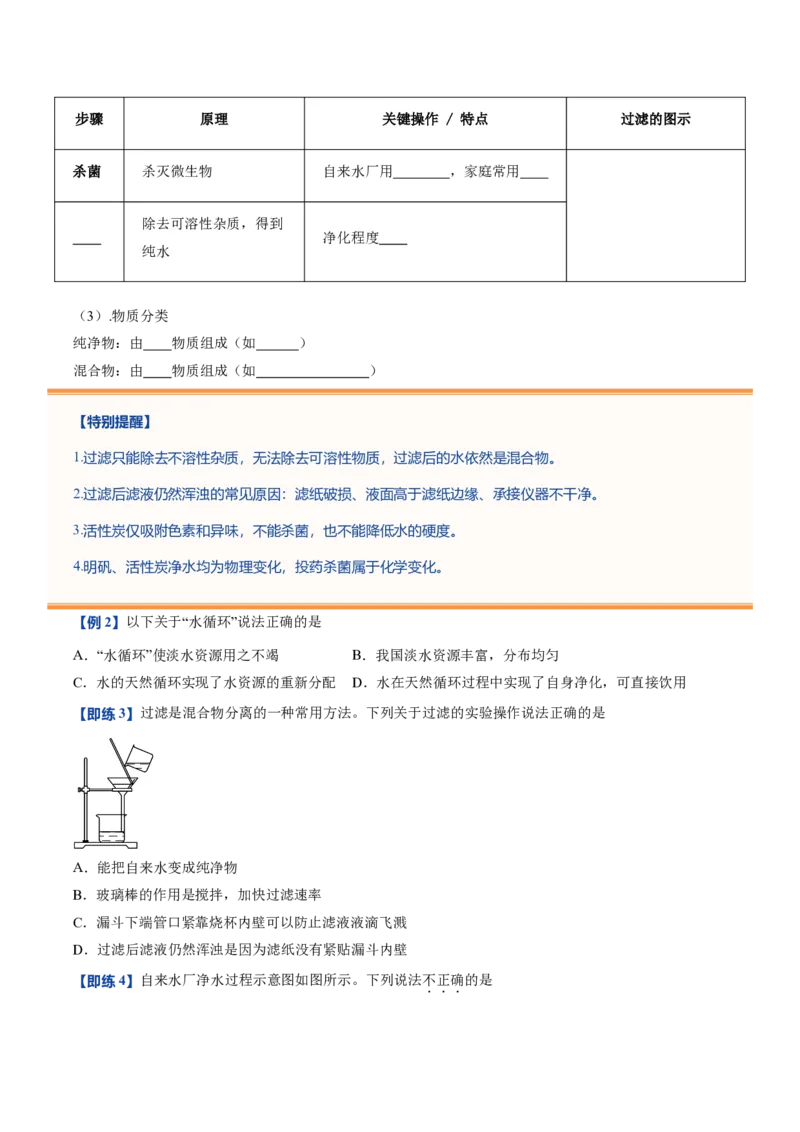 《鲁教2026版《暑假预习讲义》第07节运动的水分子（暑假预习讲义）（原卷版）_26秋初中教辅资料_26秋初中《暑假预习》_学科网上好课2026年9年级《暑假自学课》化学（鲁教版）》第6页预览