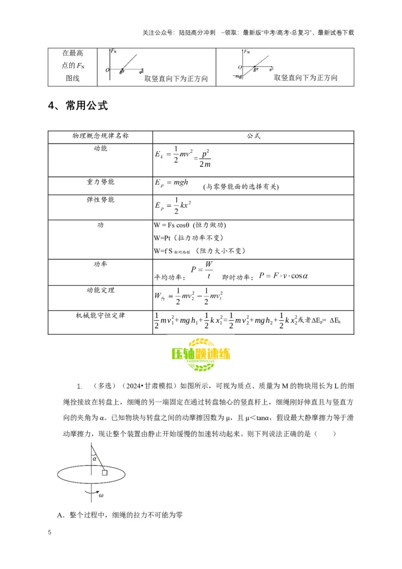 《秘籍4竖直面与水平面的圆周运动问题（学生版）_04-物理-高考总复习_专项复习_2025年_2025年新高考物理压轴题专项训练考点突破解题技巧_资料_高考物理压轴题专项通关秘籍》第5页预览