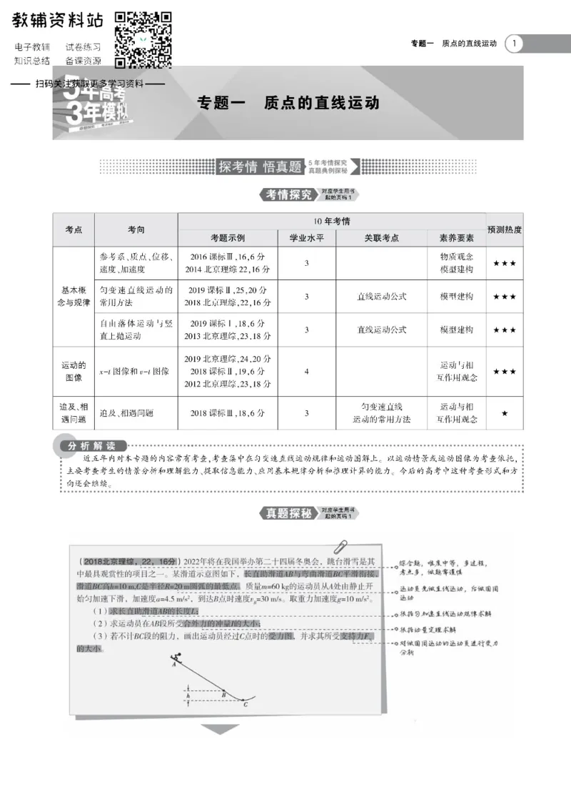 《《5年高考3年模拟》A版物理北京版_2021版》第1页预览