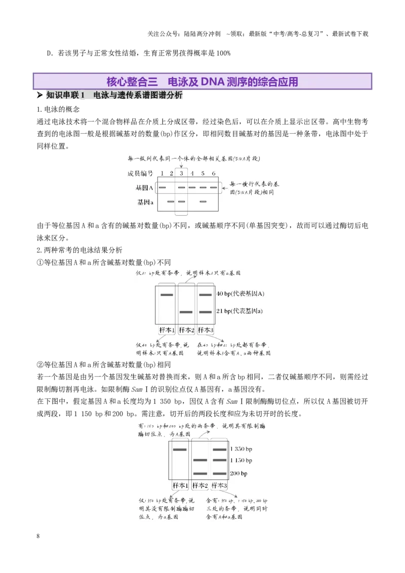 《第08讲伴性遗传和人类遗传病（讲义）（学生版）_06-生物-高考总复习_二轮复习_2025年_2025年高考生物二轮复习课件+讲义+练习（新高考通用）》第8页预览