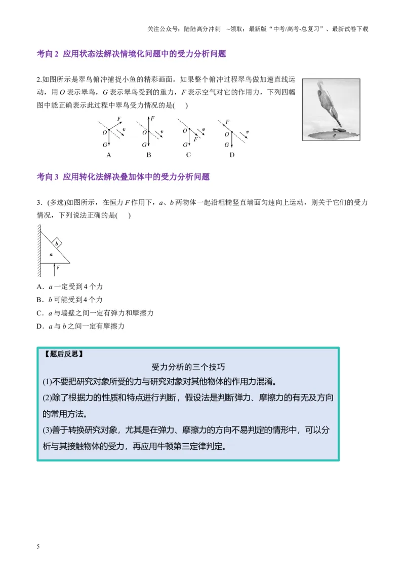 《第07讲共点力的平衡（讲义）（学生版）_04-物理-高考总复习_一轮复习_2025年_2025年高考物理一轮复习讲义+练习+课件（新教材新高考）_第二章相互作用》第5页预览