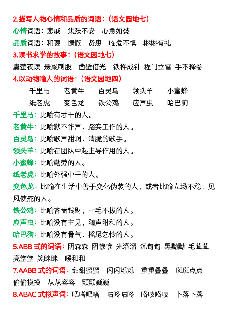 《_4年级下册同步教辅_四下语文_四下语文重点必背_四年级（下）语文重点必背内容汇总-》第3页预览